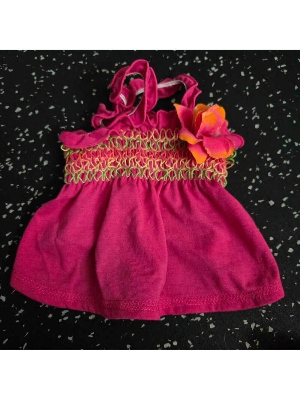 XS Pink Dog / Puppy Dress with Floral Accent